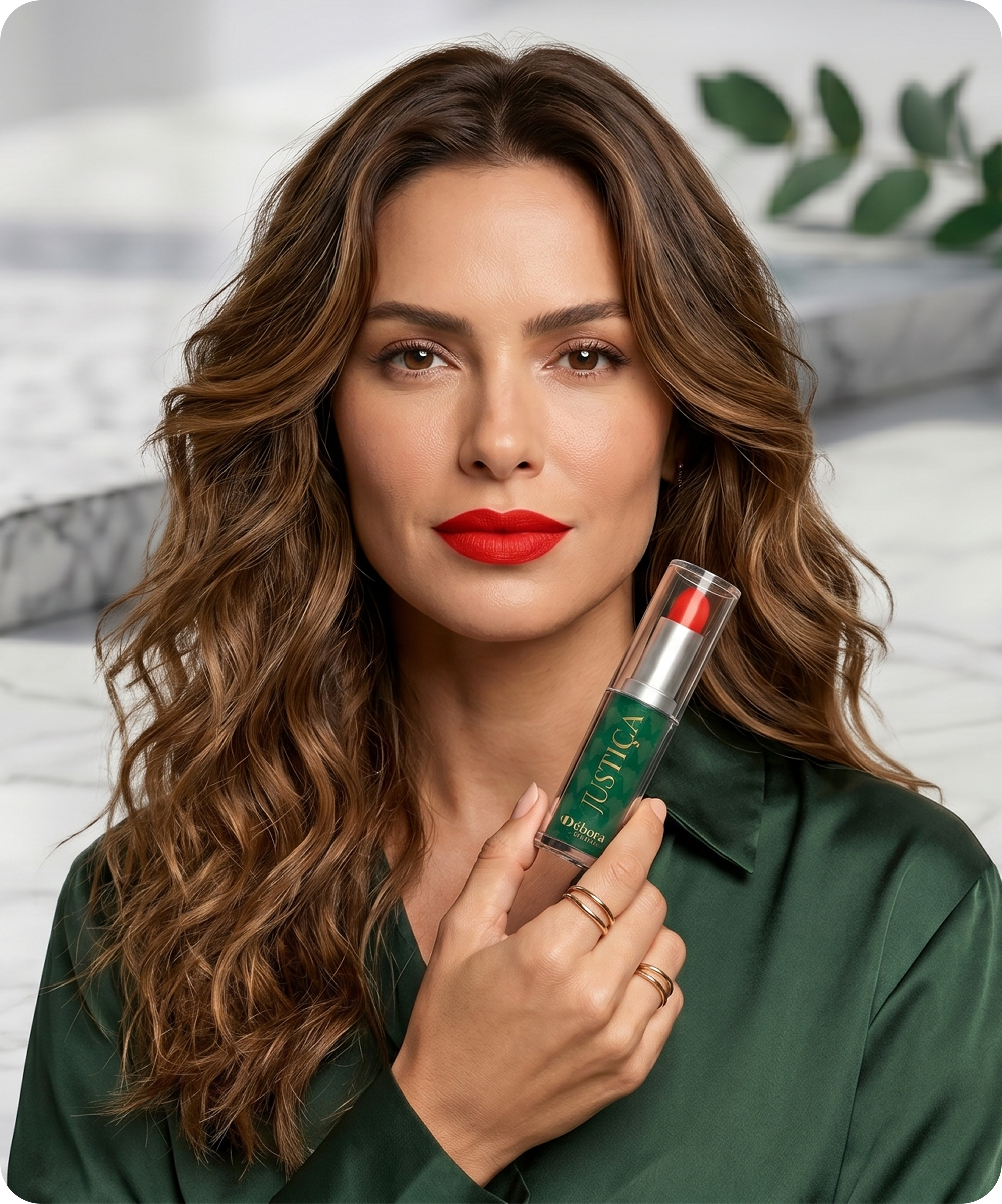 Mulher brasileira com batom Débora
